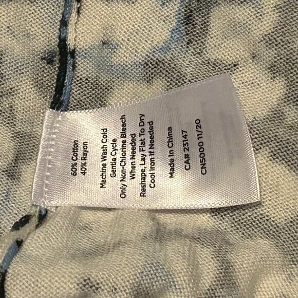 Talbots black blue white dot pattern short sleeve sweater top woman's size XL - Picture 5 of 5